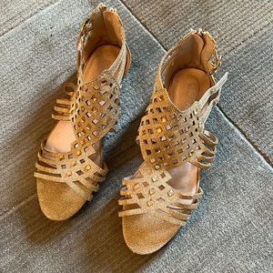 Shiny Glitter 7.5 Flat Sandals with Rhinestone